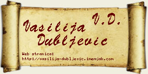 Vasilija Dubljević vizit kartica